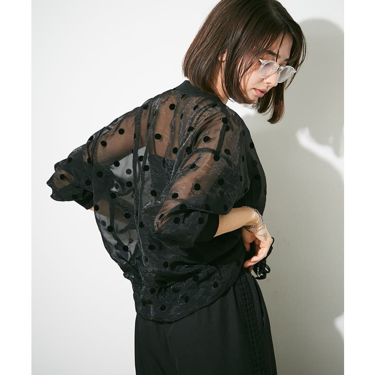 ブラック | シアーフロッキー水玉ブルゾン | RMAF　NICE CLAUP / OLIVE des OLIVE