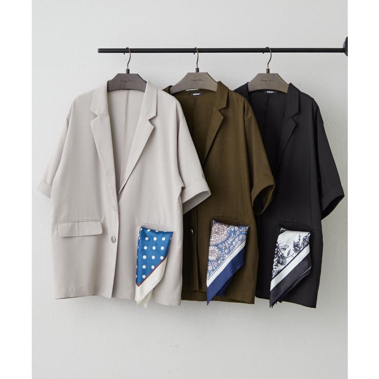 【セットアップ対応】スカーフ付き ビッグテーラーシングルジャケット | RMAF　NICE CLAUP / OLIVE des OLIVE | 詳細画像18 