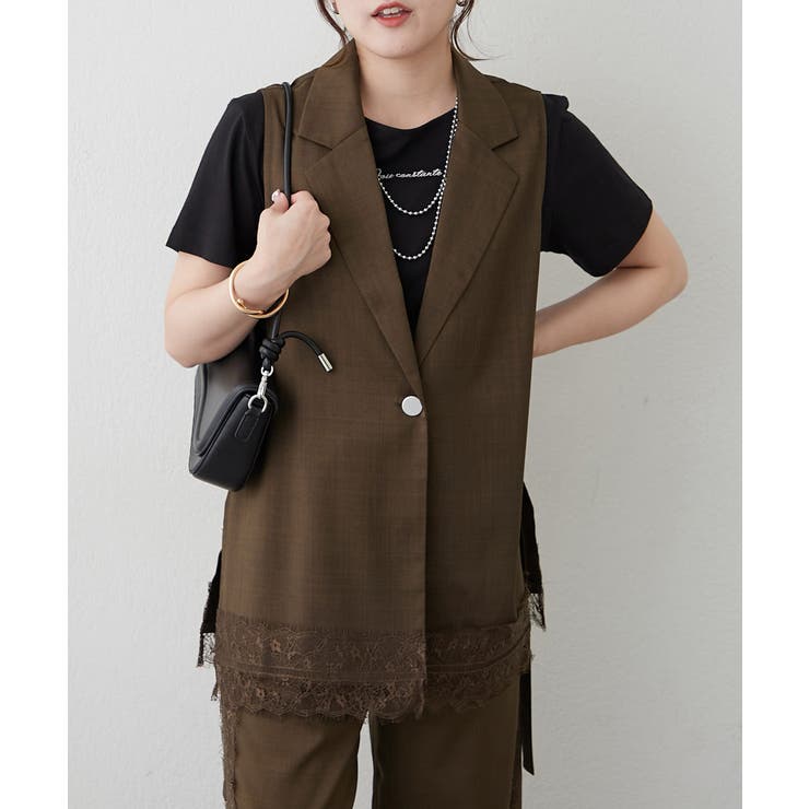 ブラウン | 【セットアップ対応】裾レースDカンジレ | RMAF　NICE CLAUP / OLIVE des OLIVE