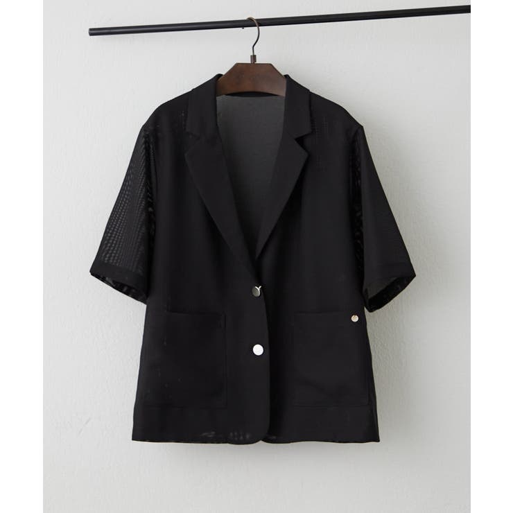 ブラック | 【大人の夏スタイル】メッシュテーラージャケット | RMAF　NICE CLAUP / OLIVE des OLIVE