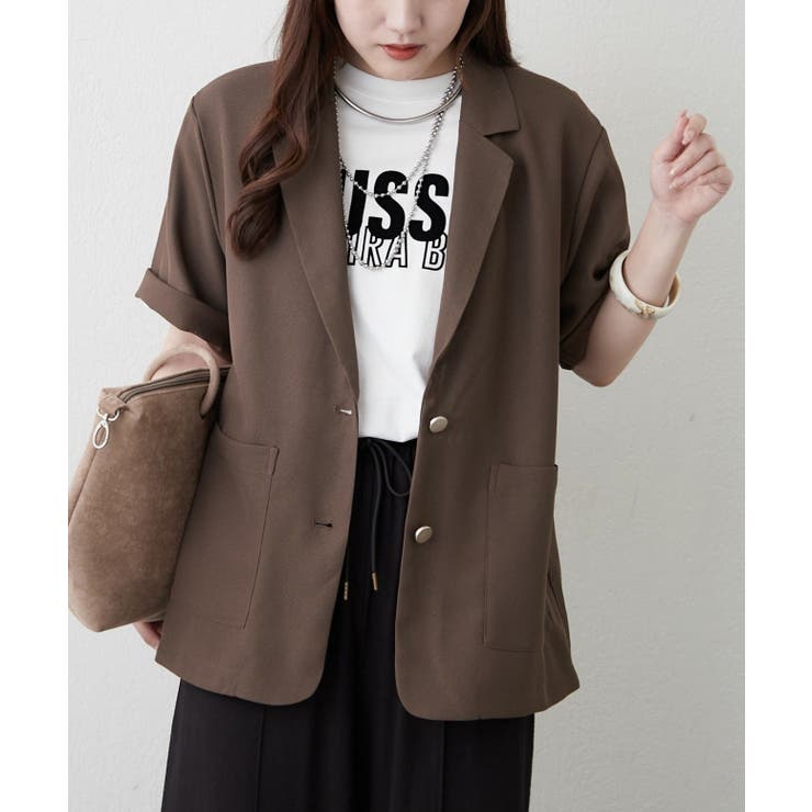 ブラウン | 【大人の夏スタイル】メッシュテーラージャケット | RMAF　NICE CLAUP / OLIVE des OLIVE
