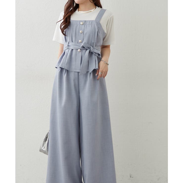 【セットアップ】共ベルト付ジレ+ワイドパンツ | RMAF　NICE CLAUP / OLIVE des OLIVE | 詳細画像1 