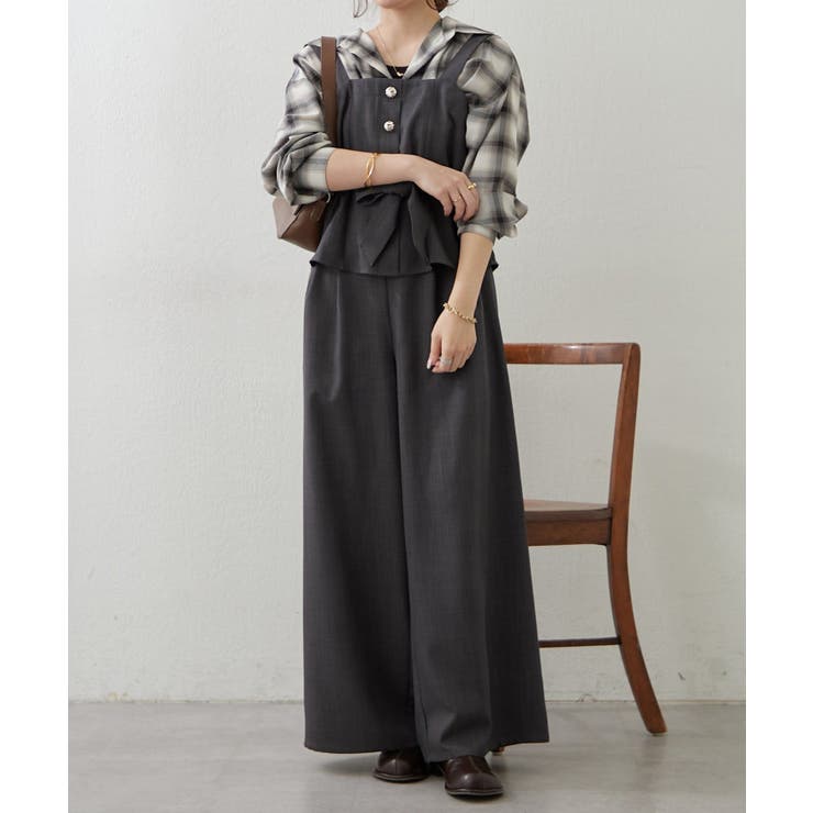 【セットアップ】共ベルト付ジレ+ワイドパンツ | RMAF　NICE CLAUP / OLIVE des OLIVE | 詳細画像10 