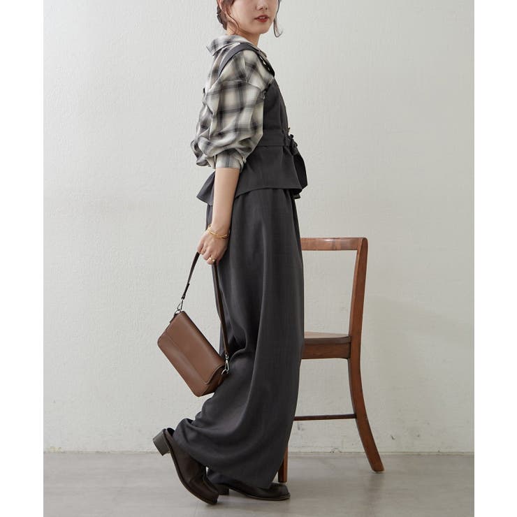 【セットアップ】共ベルト付ジレ+ワイドパンツ | RMAF　NICE CLAUP / OLIVE des OLIVE | 詳細画像14 