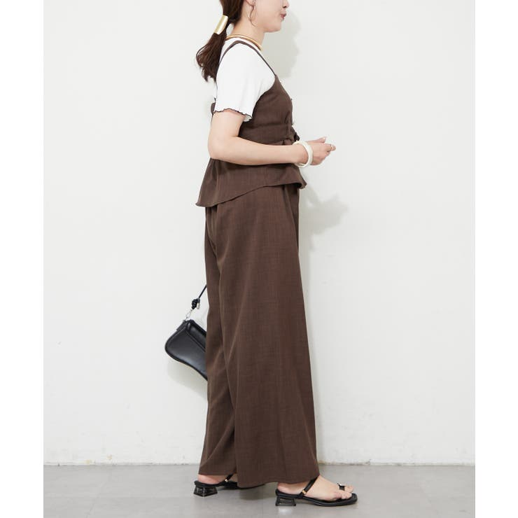 セットアップ】共ベルト付ジレ+ワイドパンツ[品番：OLOW0017853]｜RMAF