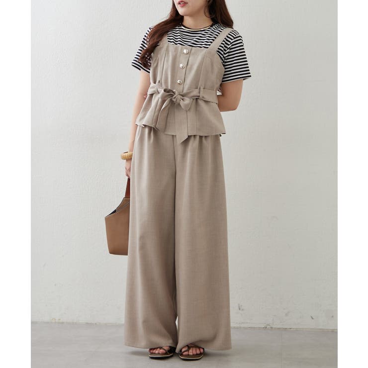【セットアップ】共ベルト付ジレ+ワイドパンツ | RMAF　NICE CLAUP / OLIVE des OLIVE | 詳細画像17 