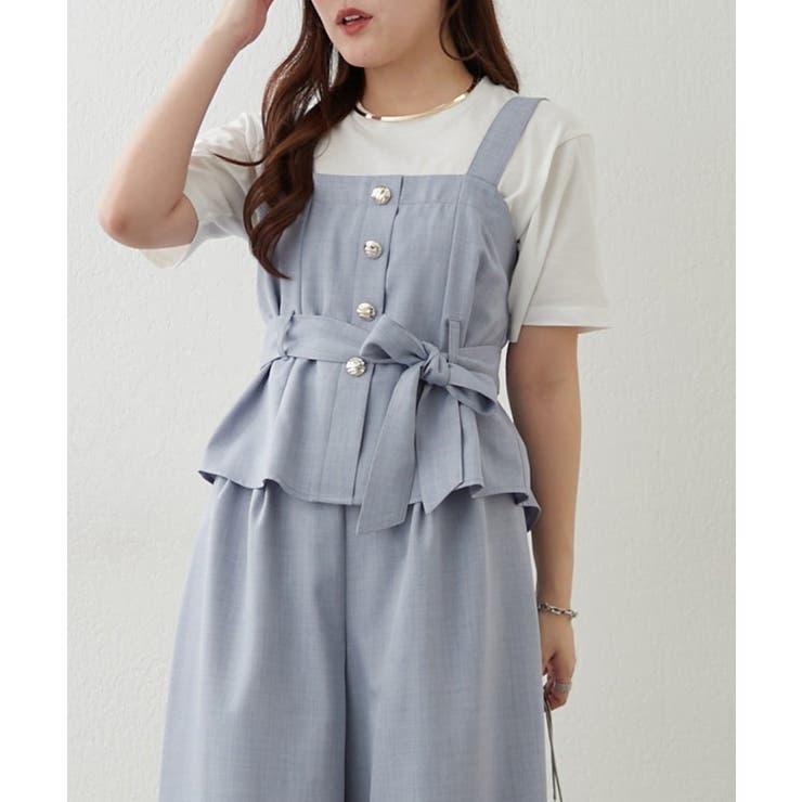 【セットアップ】共ベルト付ジレ+ワイドパンツ | RMAF　NICE CLAUP / OLIVE des OLIVE | 詳細画像2 