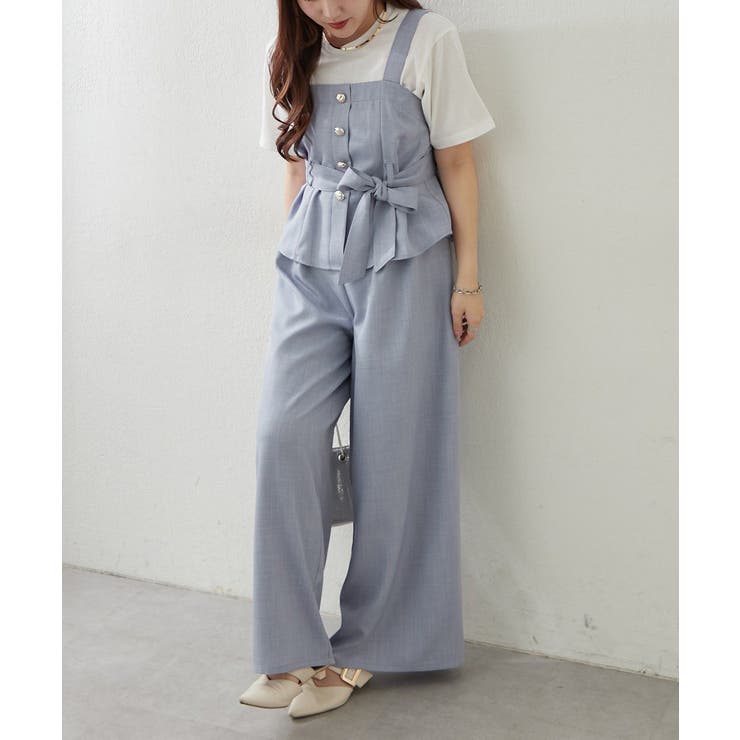 【セットアップ】共ベルト付ジレ+ワイドパンツ | RMAF　NICE CLAUP / OLIVE des OLIVE | 詳細画像3 