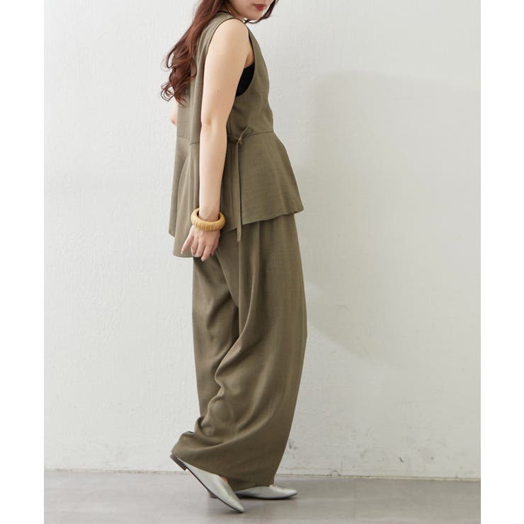 【セットアップ】ダブルジップジレ+ワイドパンツ | RMAF　NICE CLAUP / OLIVE des OLIVE | 詳細画像8 