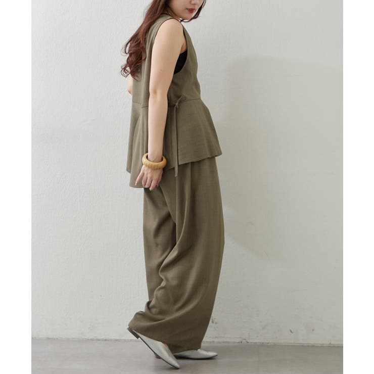 【セットアップ】ダブルジップジレ+ワイドパンツ | RMAF　NICE CLAUP / OLIVE des OLIVE | 詳細画像10 