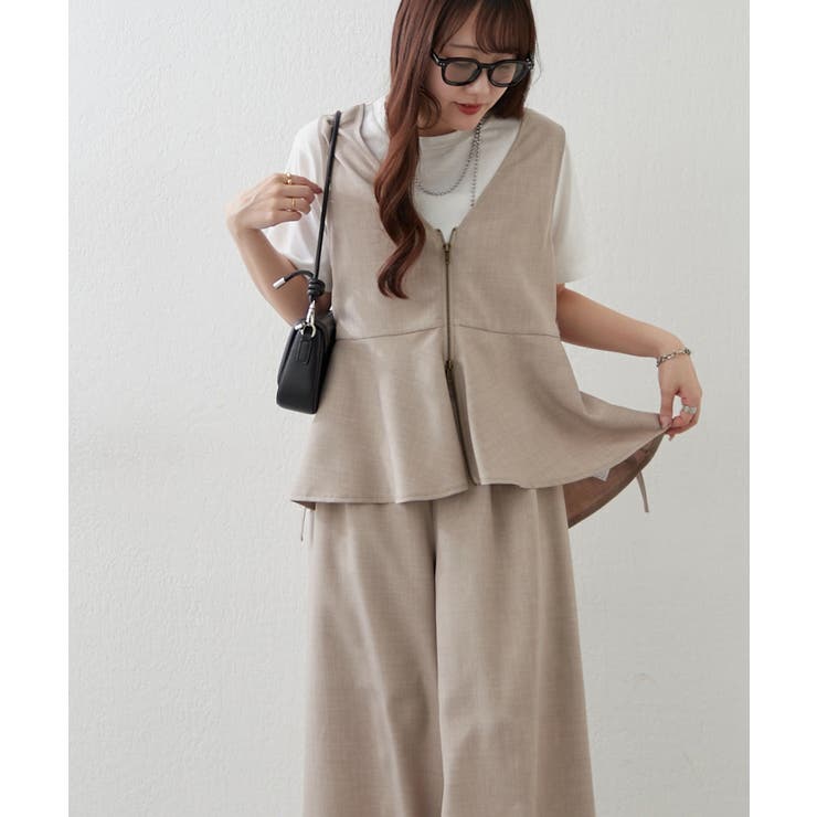 【セットアップ】ダブルジップジレ+ワイドパンツ | RMAF　NICE CLAUP / OLIVE des OLIVE | 詳細画像13 