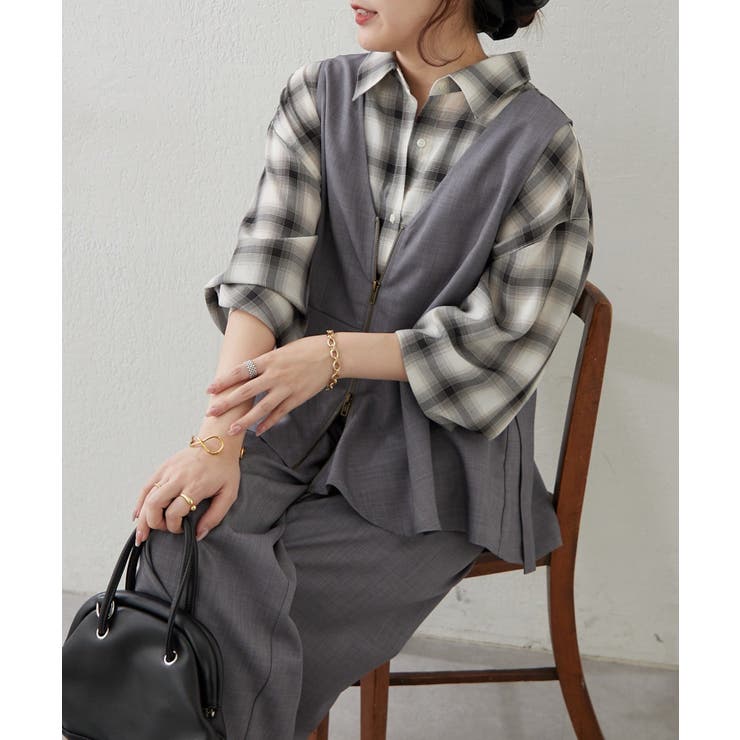 【セットアップ】ダブルジップジレ+ワイドパンツ | RMAF　NICE CLAUP / OLIVE des OLIVE | 詳細画像21 