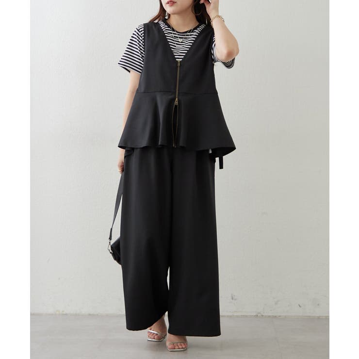 【セットアップ】ダブルジップジレ+ワイドパンツ | RMAF　NICE CLAUP / OLIVE des OLIVE | 詳細画像1 