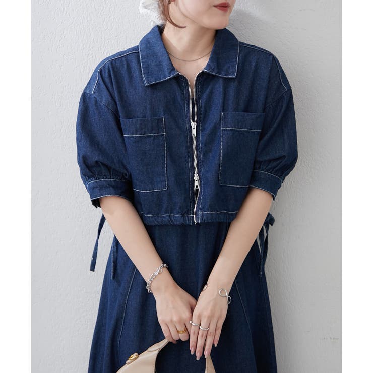 【セットアイテム】デニム5分袖ブルゾン+キャミワンピース | RMAF　NICE CLAUP / OLIVE des OLIVE | 詳細画像10 