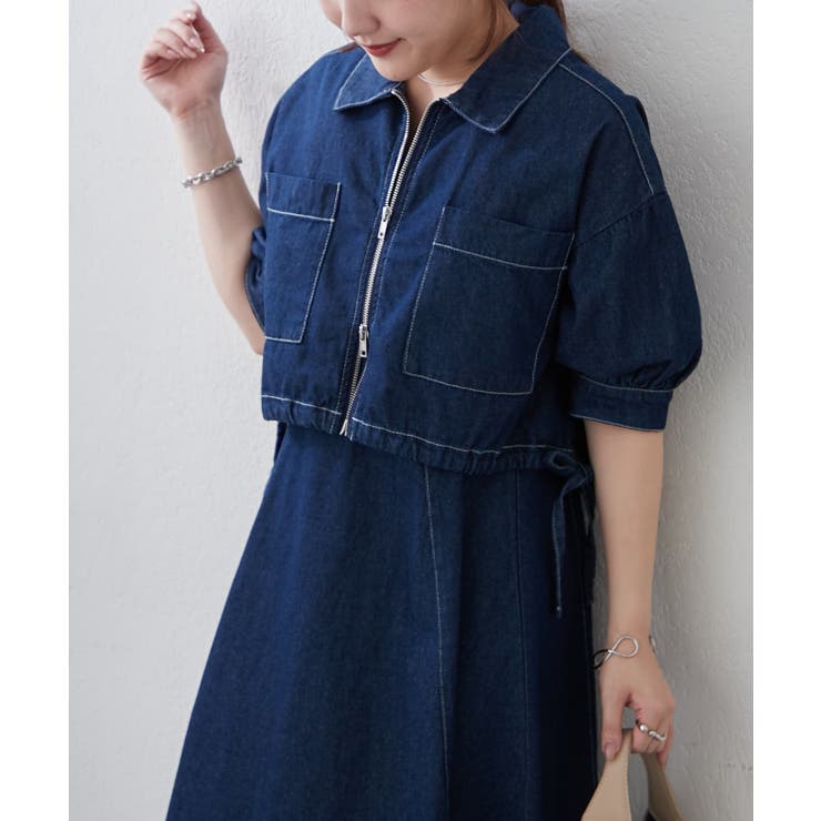 【セットアイテム】デニム5分袖ブルゾン+キャミワンピース | RMAF　NICE CLAUP / OLIVE des OLIVE | 詳細画像12 