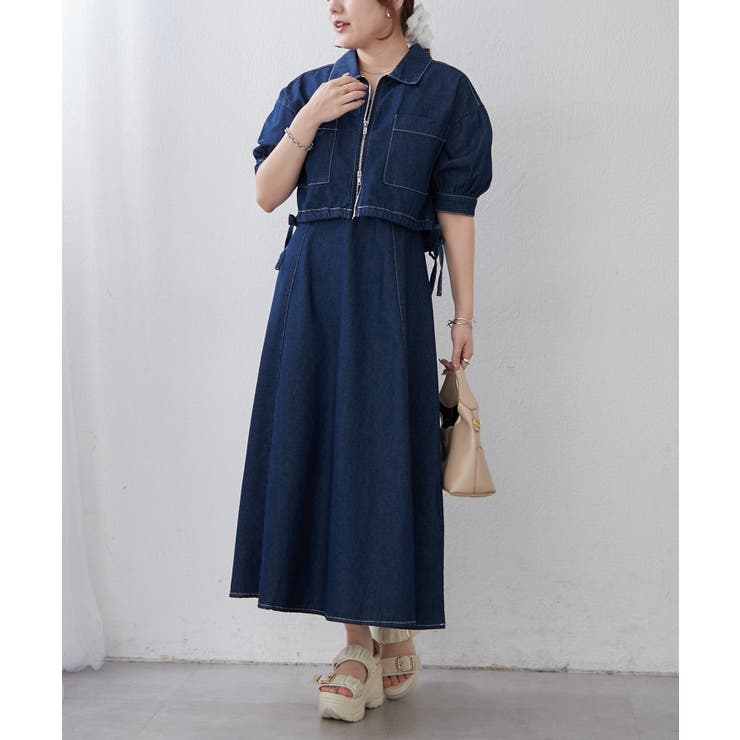 【セットアイテム】デニム5分袖ブルゾン+キャミワンピース | RMAF　NICE CLAUP / OLIVE des OLIVE | 詳細画像13 