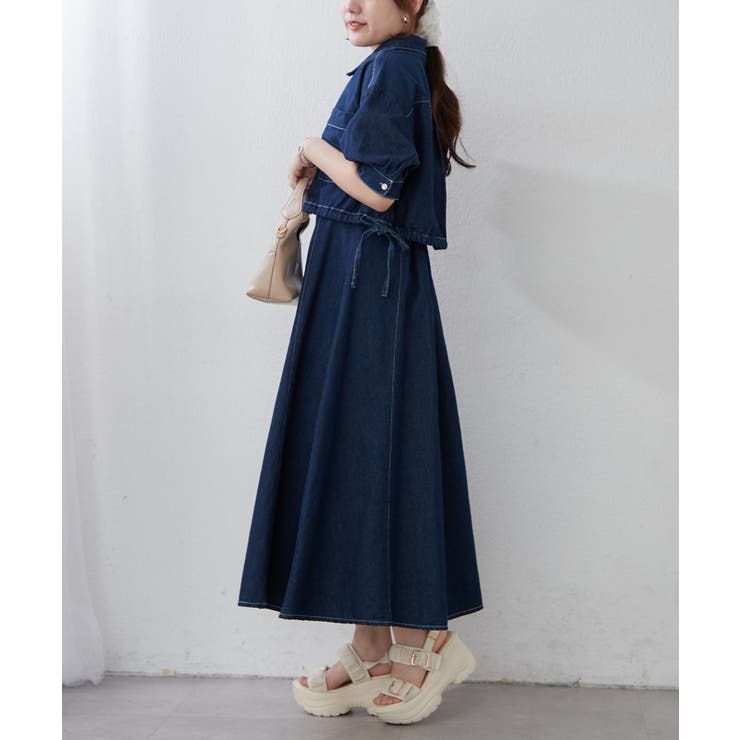 【セットアイテム】デニム5分袖ブルゾン+キャミワンピース | RMAF　NICE CLAUP / OLIVE des OLIVE | 詳細画像14 