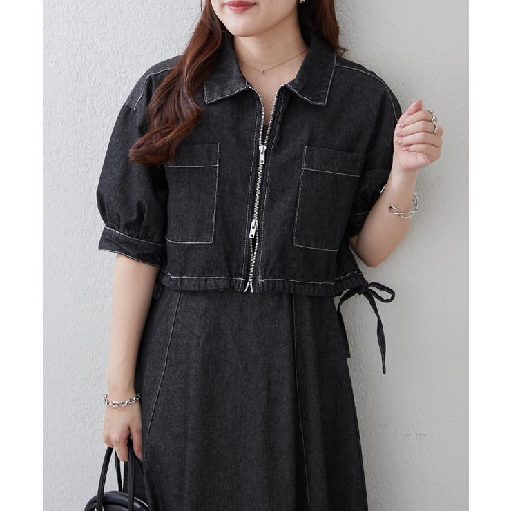 【セットアイテム】デニム5分袖ブルゾン+キャミワンピース | RMAF　NICE CLAUP / OLIVE des OLIVE | 詳細画像17 