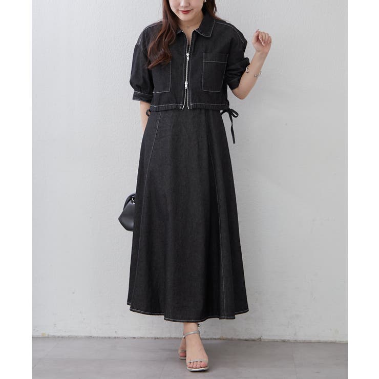 【セットアイテム】デニム5分袖ブルゾン+キャミワンピース | RMAF　NICE CLAUP / OLIVE des OLIVE | 詳細画像18 