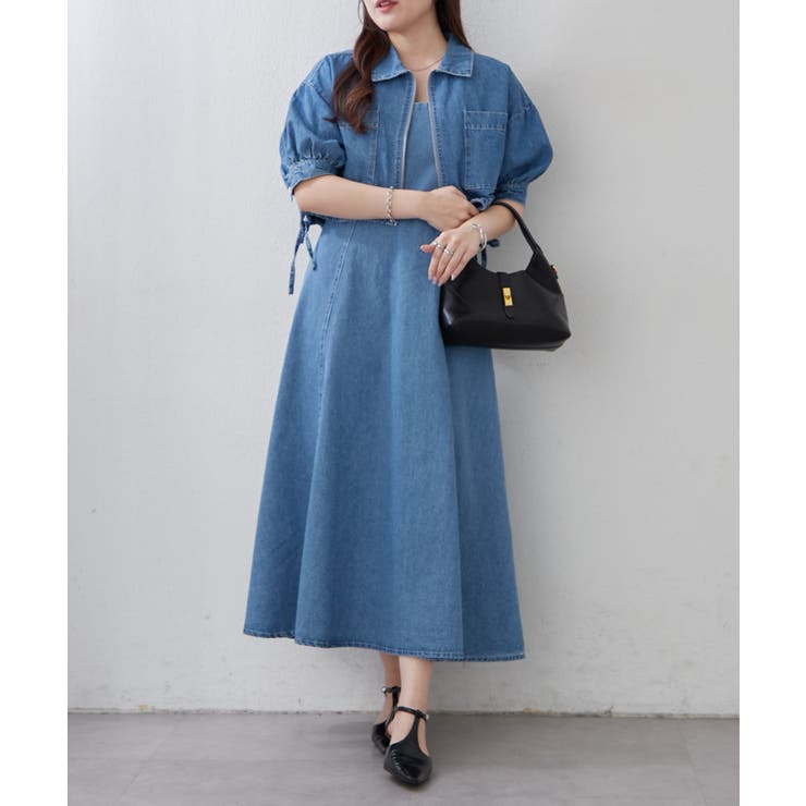 【セットアイテム】デニム5分袖ブルゾン+キャミワンピース | RMAF　NICE CLAUP / OLIVE des OLIVE | 詳細画像3 