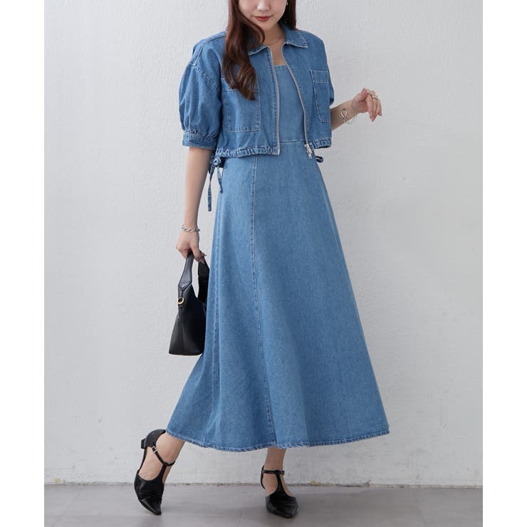 【セットアイテム】デニム5分袖ブルゾン+キャミワンピース | RMAF　NICE CLAUP / OLIVE des OLIVE | 詳細画像5 