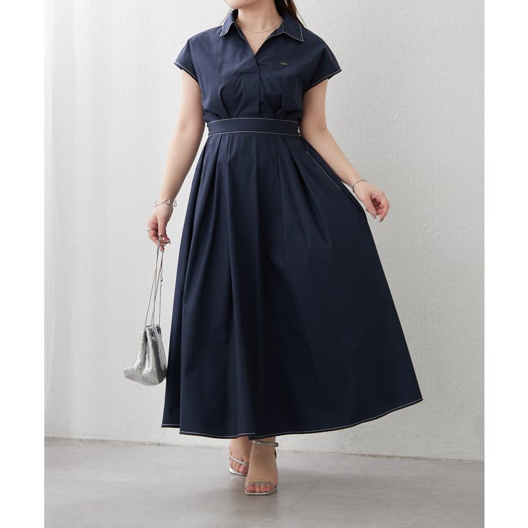 スキッパーフレンチスリーブワンピース | RMAF　NICE CLAUP / OLIVE des OLIVE | 詳細画像7 