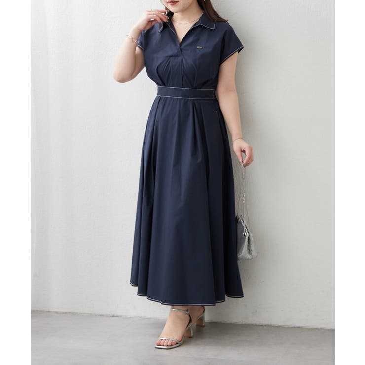 スキッパーフレンチスリーブワンピース | RMAF　NICE CLAUP / OLIVE des OLIVE | 詳細画像8 