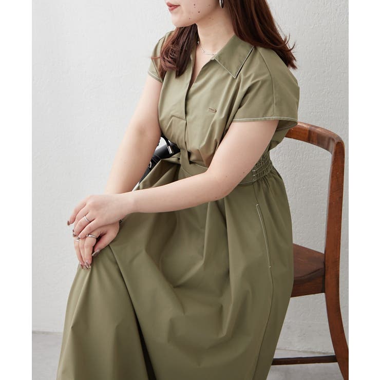 スキッパーフレンチスリーブワンピース | RMAF　NICE CLAUP / OLIVE des OLIVE | 詳細画像12 