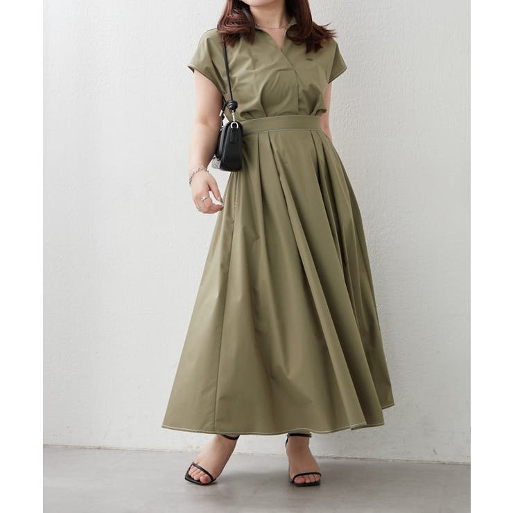 スキッパーフレンチスリーブワンピース | RMAF　NICE CLAUP / OLIVE des OLIVE | 詳細画像14 