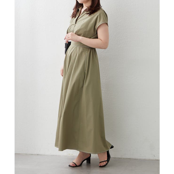 スキッパーフレンチスリーブワンピース | RMAF　NICE CLAUP / OLIVE des OLIVE | 詳細画像15 