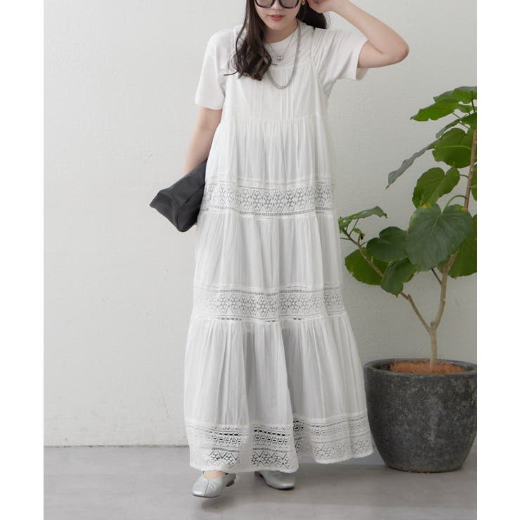 レース切替キャミワンピース[品番：OLOW0018112]｜RMAF NICE CLAUP