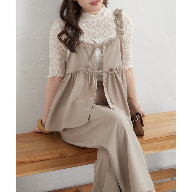 【セットアップ】リボンキャミ×ワイドパンツ | RMAF　NICE CLAUP / OLIVE des OLIVE | 詳細画像6 