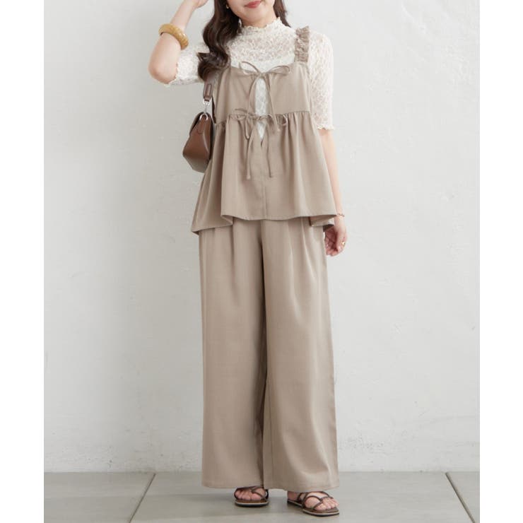【セットアップ】リボンキャミ×ワイドパンツ | RMAF　NICE CLAUP / OLIVE des OLIVE | 詳細画像7 