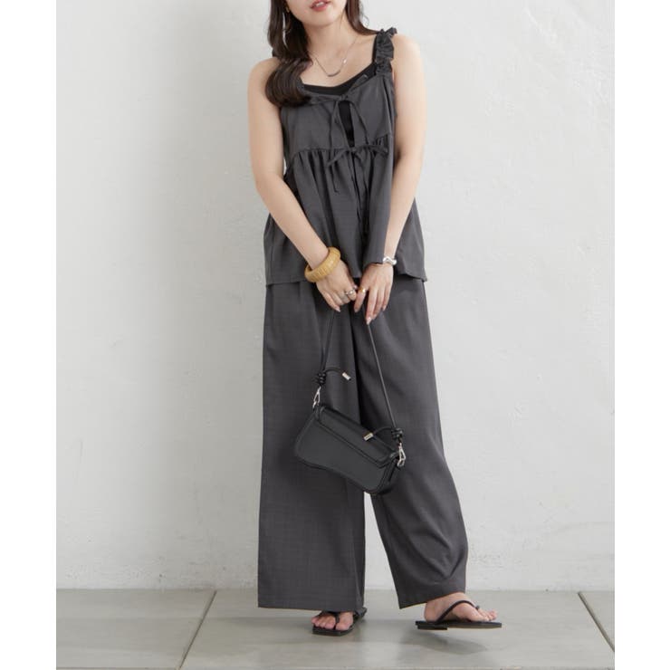 【セットアップ】リボンキャミ×ワイドパンツ | RMAF　NICE CLAUP / OLIVE des OLIVE | 詳細画像2 