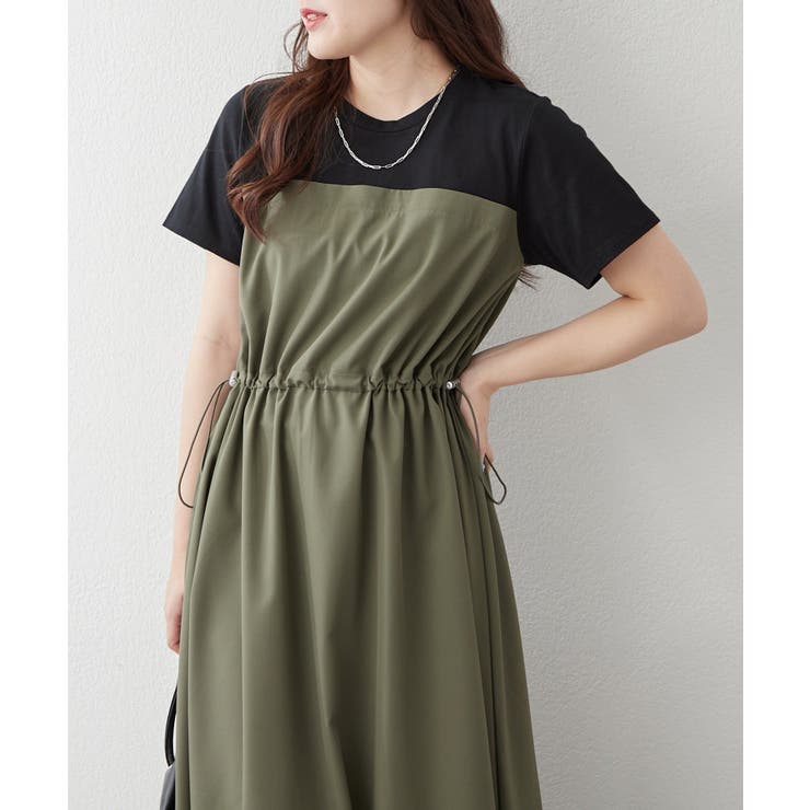 カーキ | ドッキングバルーンワンピース | RMAF　NICE CLAUP / OLIVE des OLIVE