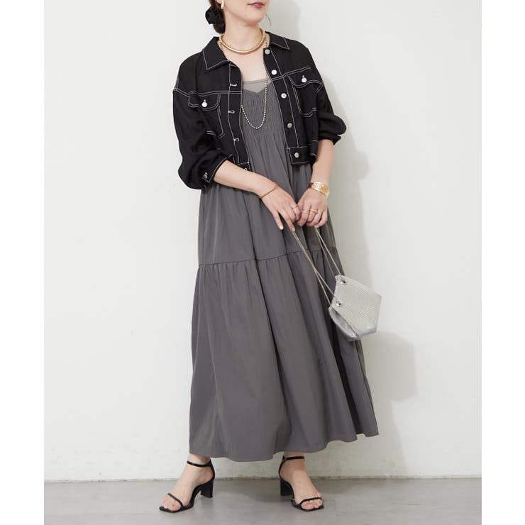 ブラック | シャーリングキャミワンピース | RMAF　NICE CLAUP / OLIVE des OLIVE