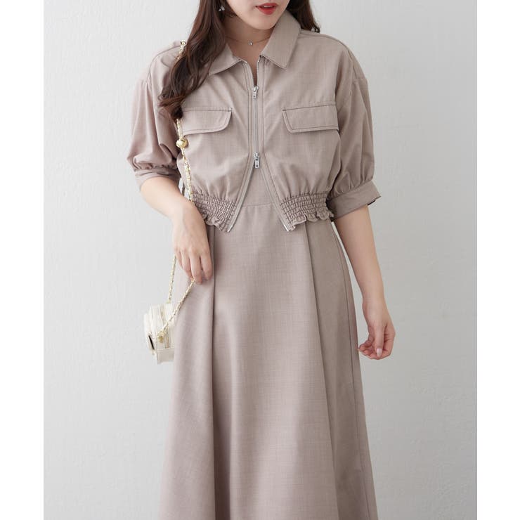 セットアップ】ジップブルゾン×ワンピース[品番：OLOW0018328]｜RMAF