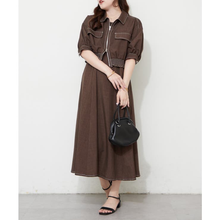 セットアップ】ジップブルゾン×ワンピース[品番：OLOW0018328]｜RMAF