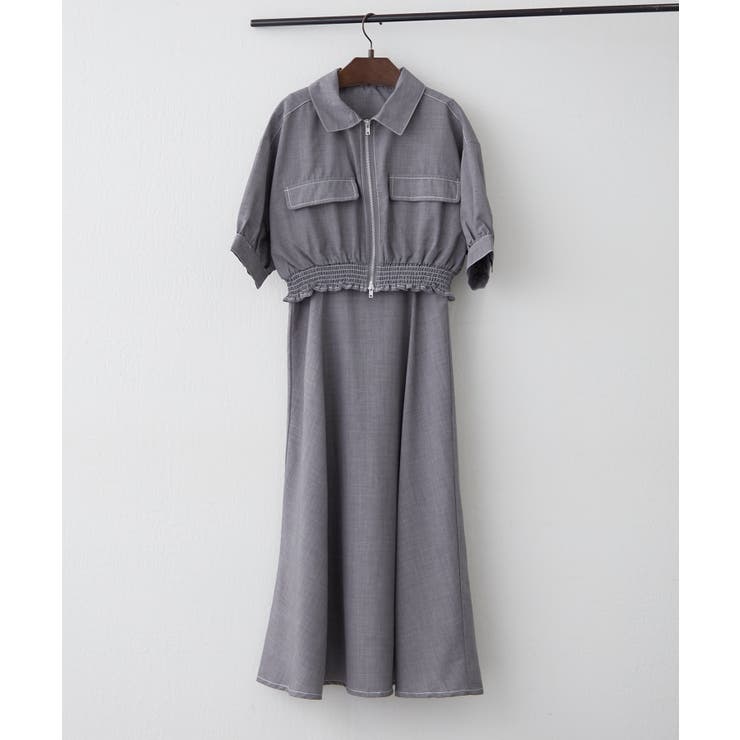 セットアップ】ジップブルゾン×ワンピース[品番：OLOW0018328]｜RMAF