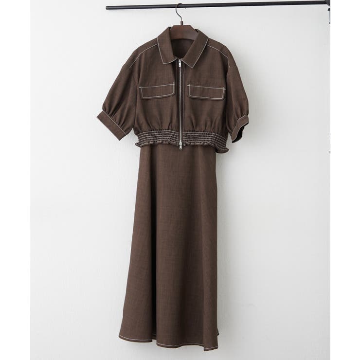 セットアップ】ジップブルゾン×ワンピース[品番：OLOW0018328]｜RMAF