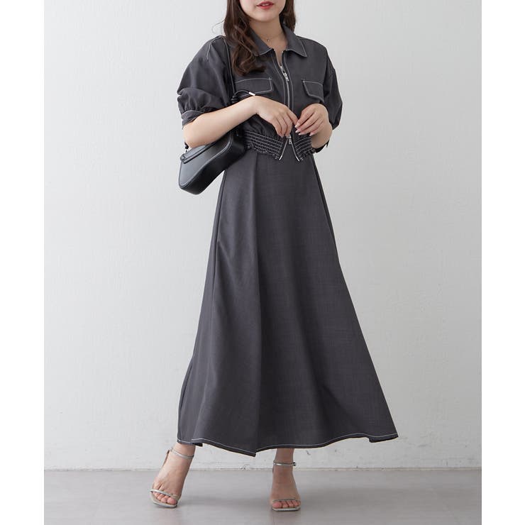 セットアップ】ジップブルゾン×ワンピース[品番：OLOW0018328]｜RMAF