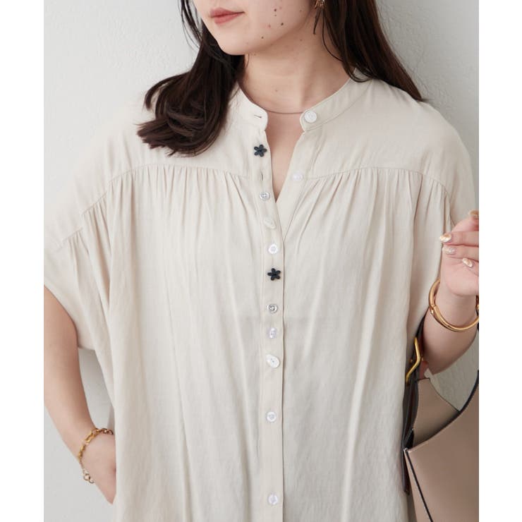 ナチュラル | 色々釦チュニックワンピース | RMAF　NICE CLAUP / OLIVE des OLIVE