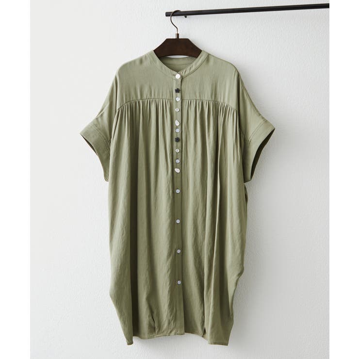 カーキ | 色々釦チュニックワンピース | RMAF　NICE CLAUP / OLIVE des OLIVE