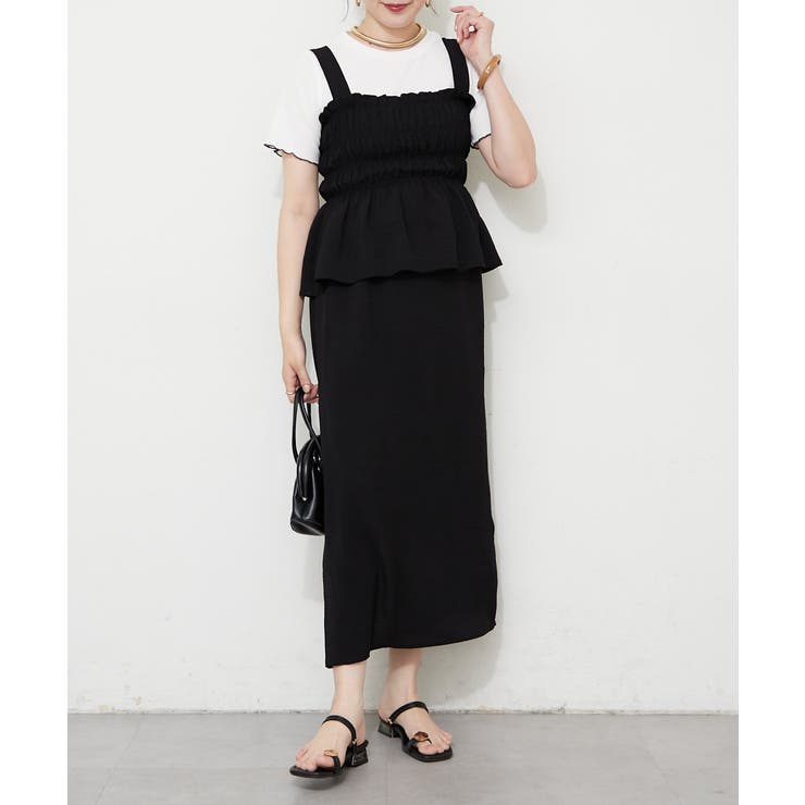 ブラック | 【セットアイテム】コーディネートワンピース+テレコT | RMAF　NICE CLAUP / OLIVE des OLIVE