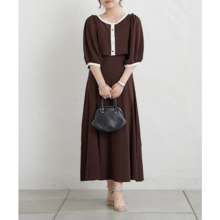 【Web限定】配色カットジャガードアンサンブル | NICE CLAUP / OLIVE des OLIVE　OUTLET | 詳細画像5 