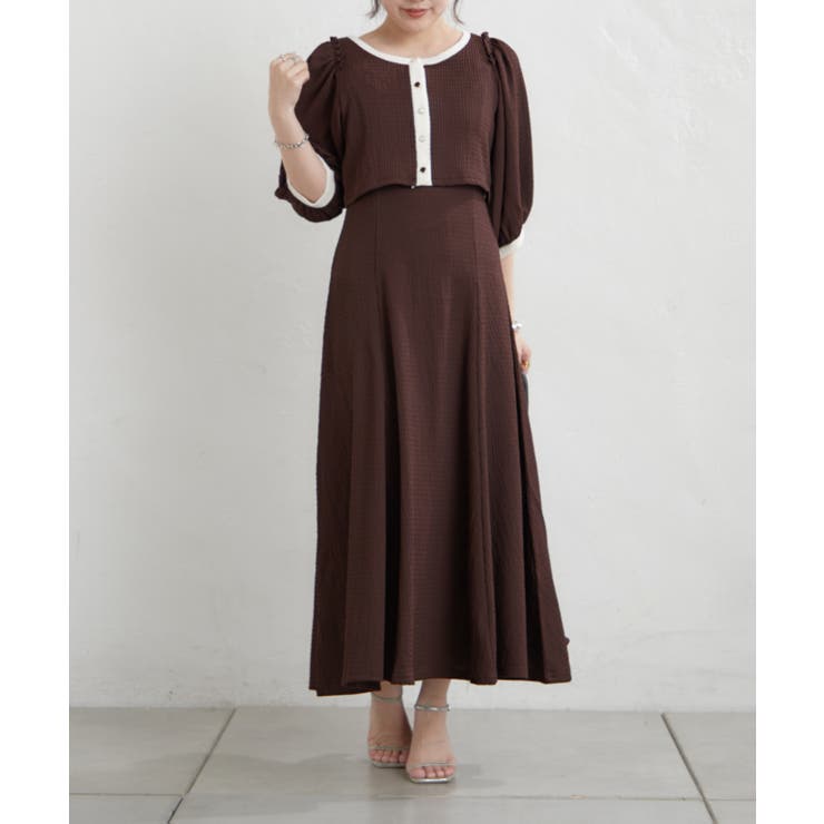 【Web限定】配色カットジャガードアンサンブル | NICE CLAUP / OLIVE des OLIVE　OUTLET | 詳細画像3 