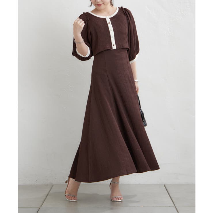 【Web限定】配色カットジャガードアンサンブル | NICE CLAUP / OLIVE des OLIVE　OUTLET | 詳細画像4 