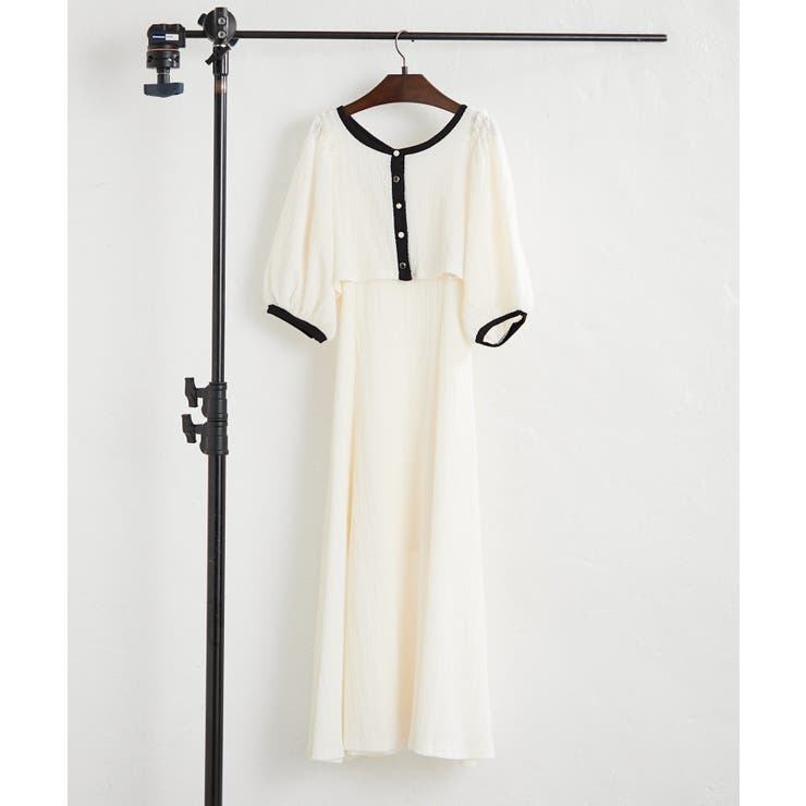 アイボリー | 【Web限定】配色カットジャガードアンサンブル | NICE CLAUP / OLIVE des OLIVE　OUTLET