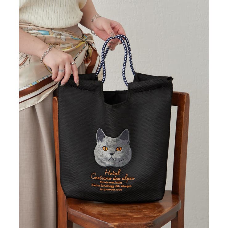 ブラック | メッシュ刺繍コードトート | RMAF　NICE CLAUP / OLIVE des OLIVE