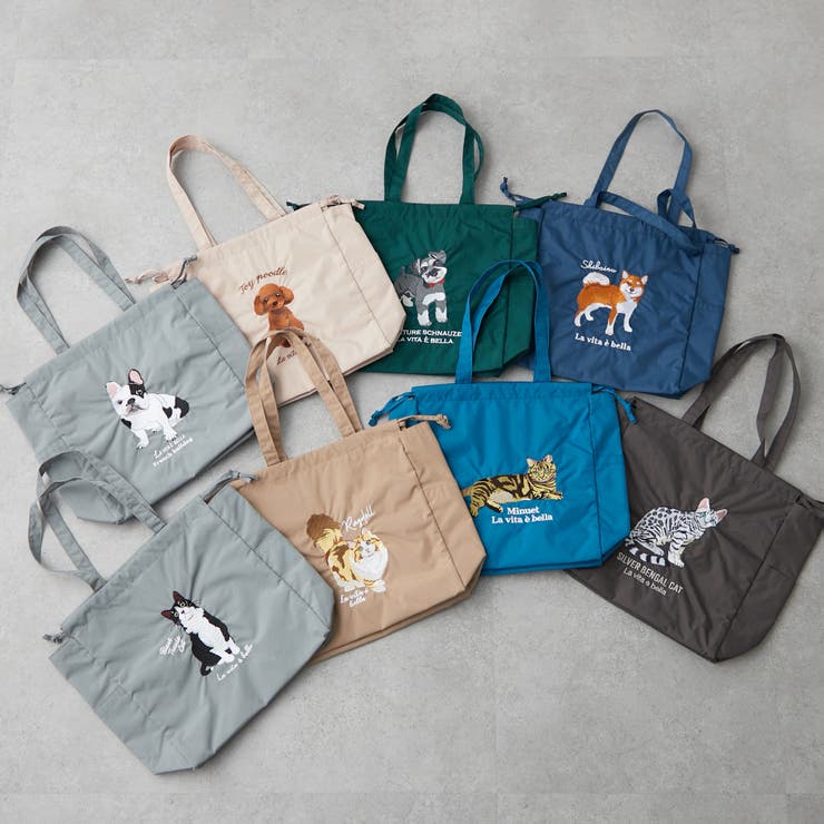 【Web限定】アニマル刺繍巾着トート | RMAF　NICE CLAUP / OLIVE des OLIVE | 詳細画像1 